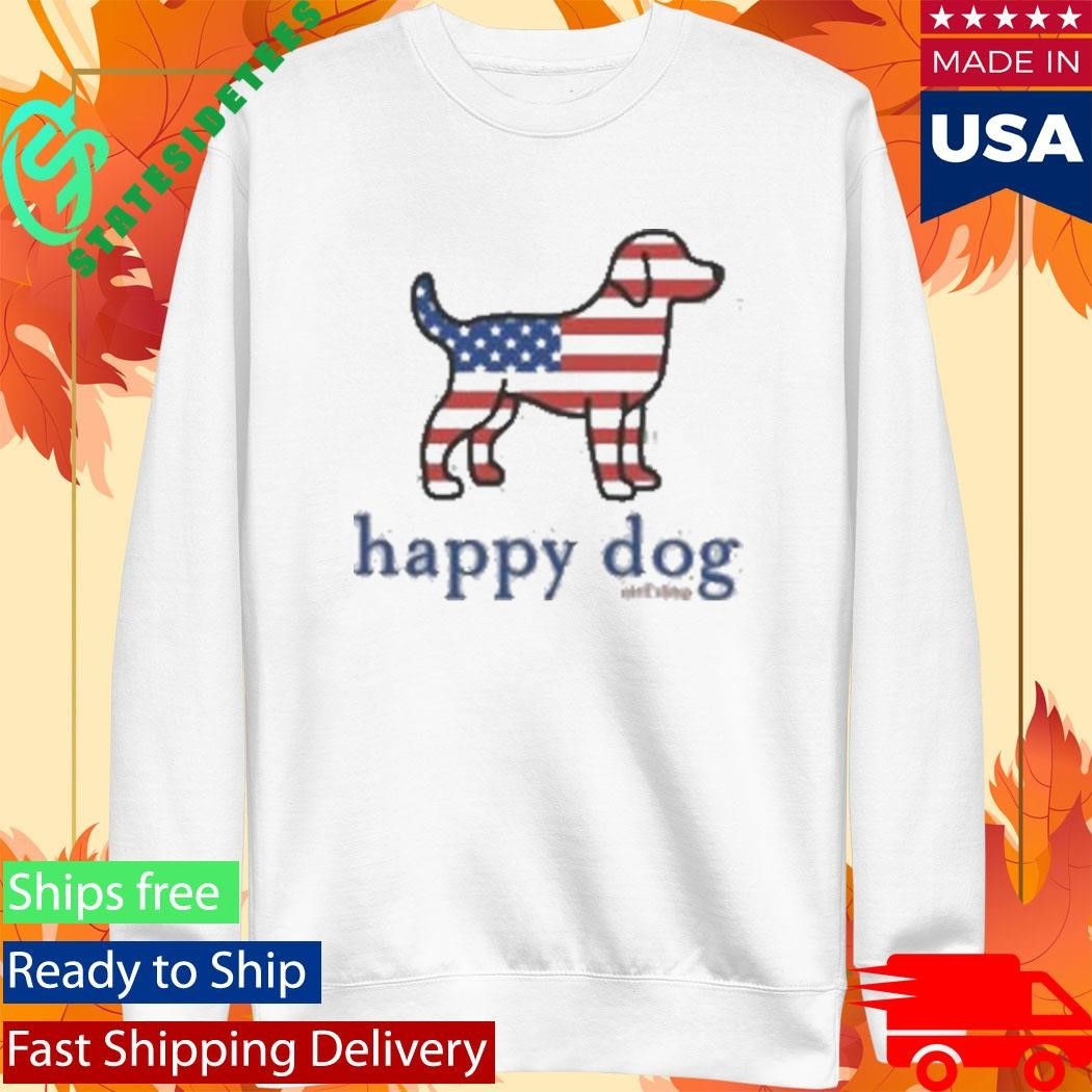 Happy Dog Surf Usa Flag Shirt Unisex , , , Long Sleeve Tee