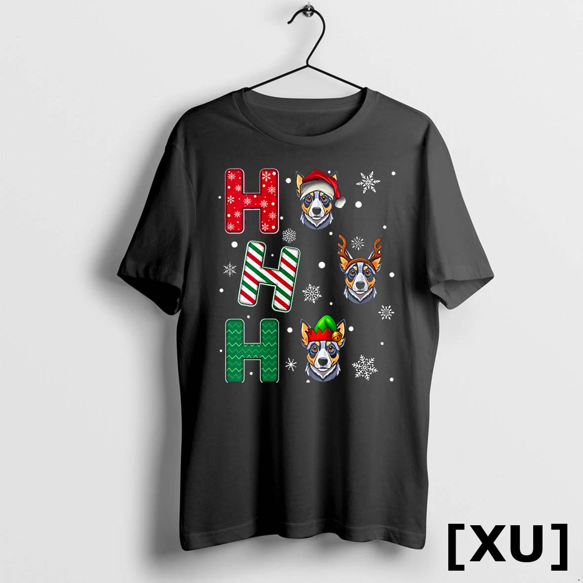Ho Ho Ho Blue Heeler Dog Matching Christmas Santa Elf Xmas Tshirts Sweater