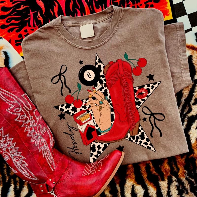 Howdy Cowgirl Star Collage Shirt Vintage Western Cowgirl Outfits Western Stuff Tops Country Concert Outfits Western Clothes