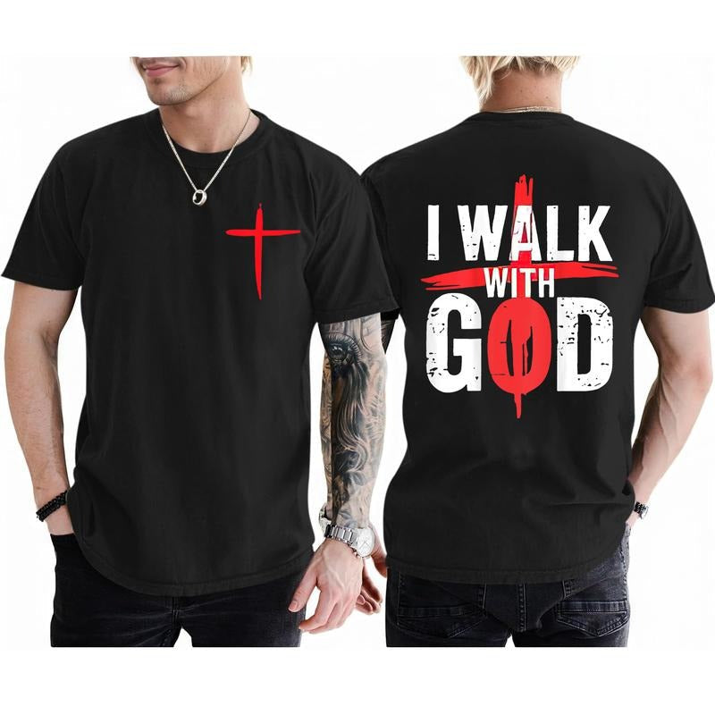 I Walk God Christian Faith Jesus God Lover Religious Top