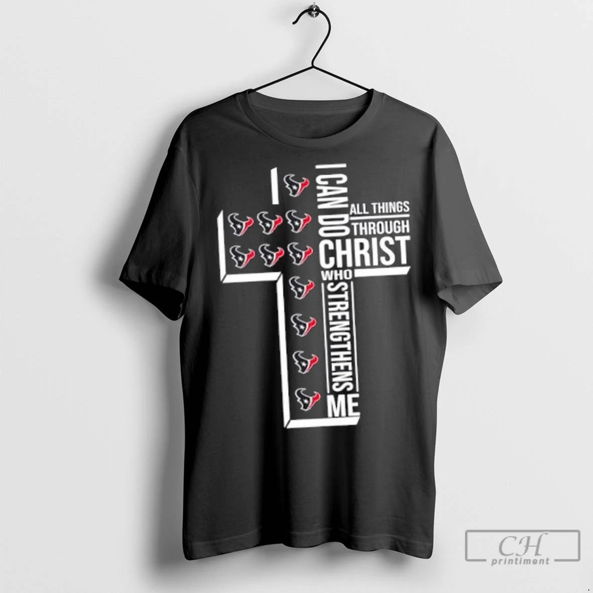 I Can Do All Things Through Christ Who Strengthens Me Houston Texans Football Cross