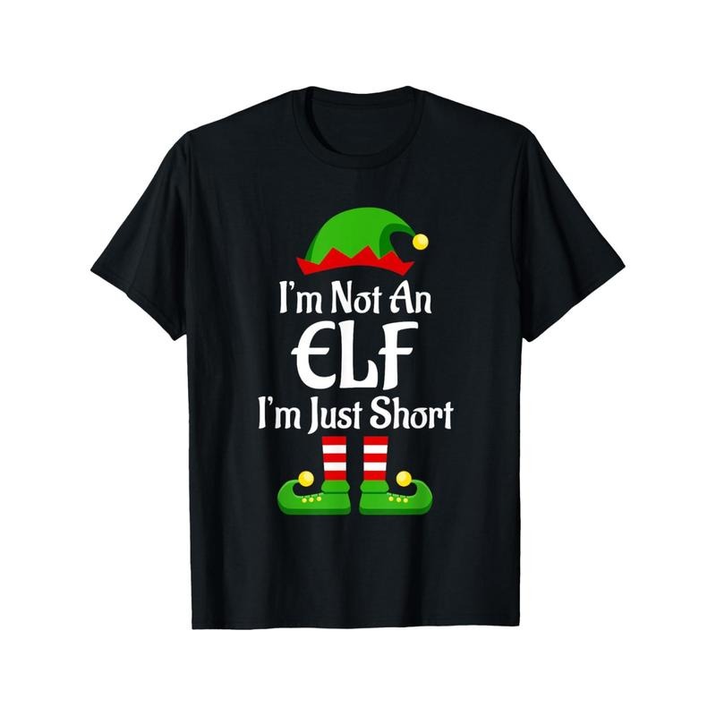 Im Not Elf Family Pjs Matching Halloween Thanksgiving Day New Year Dad Mom Friends Black Soft Fabric 100% Cotton Made USA