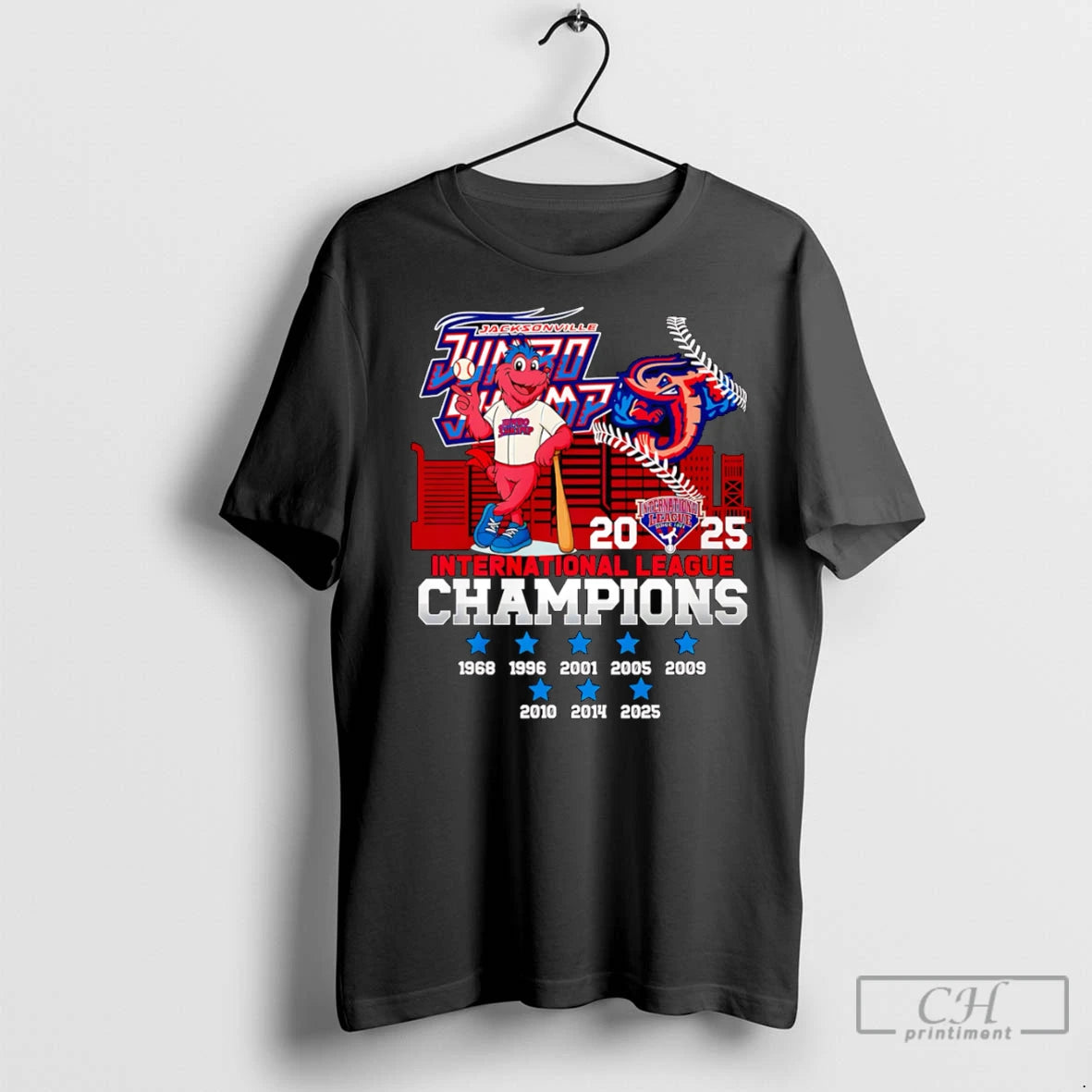 Jacksonville Jumbo Shrimp 2025 International League Champions Mascot T Shirts