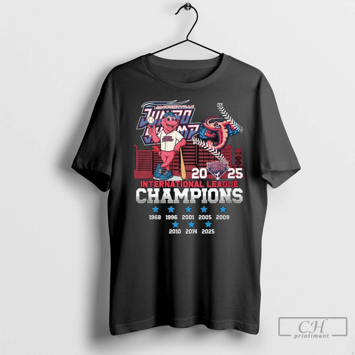 Jacksonville Jumbo Shrimp Mascot 2025 International League Champions 1968 2025 Long Sleve T Shirts