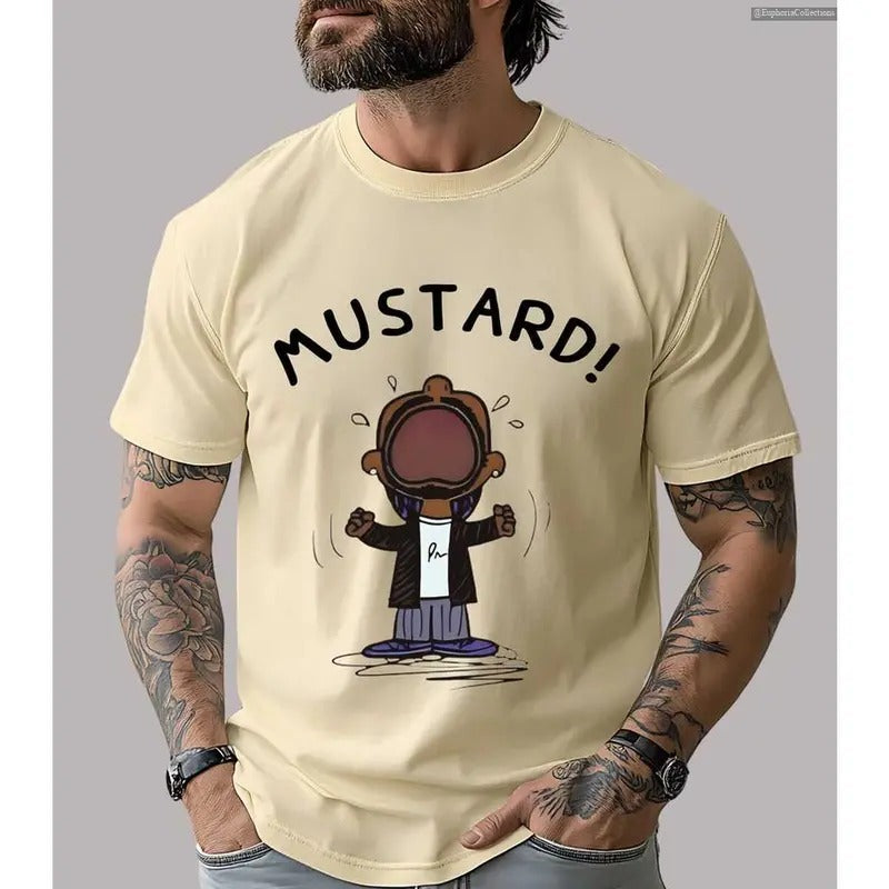 Kendrick Lamar MUSTARD Meme Shirt Fans Funny Hip Hop Top Music Lover Humorous Pop Culture Global Trending Outfits
