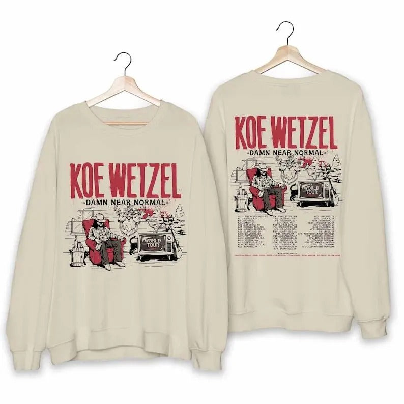 Koe Wetzel Damn Near Normal World Tour 2024 Shirt Koe Wetzel Fan Shirt Koe Wetzel 2024 Concert Shirt Damn Near Normal Tour 2024 Shirt
