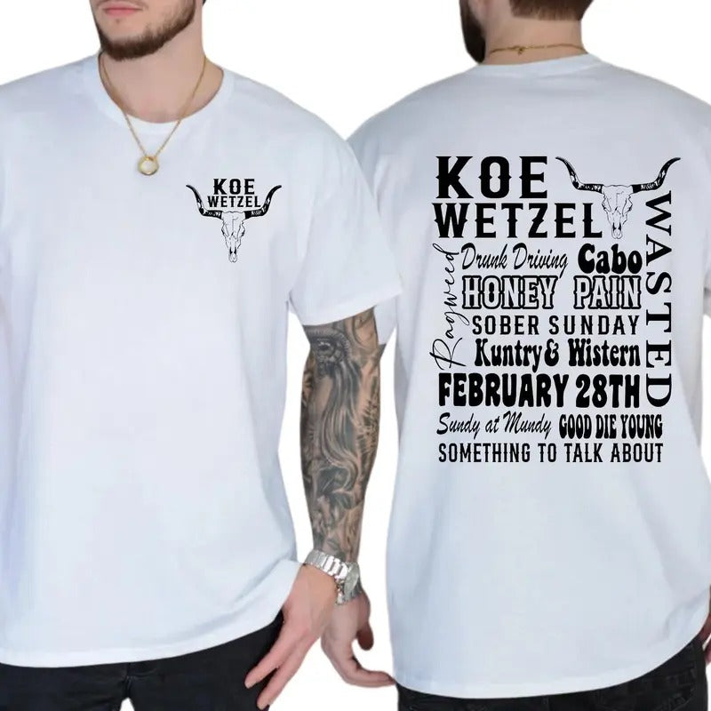 Koe Wetzel Country Music Cowboy Concert Shirt Music Fans Western