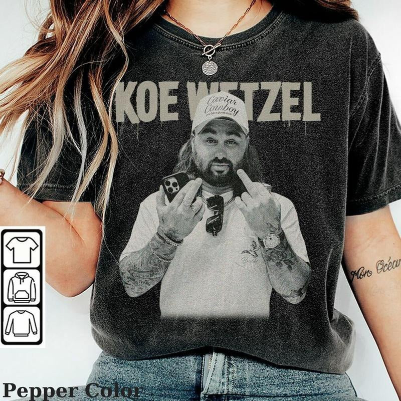Koe Wetzel Shirt Koe Vintage Western Music Wetzel Concert Tour Bootleg 90s Shirt Koe Tour Tour 2025 Shirt Menswear Womenswear Streetwear