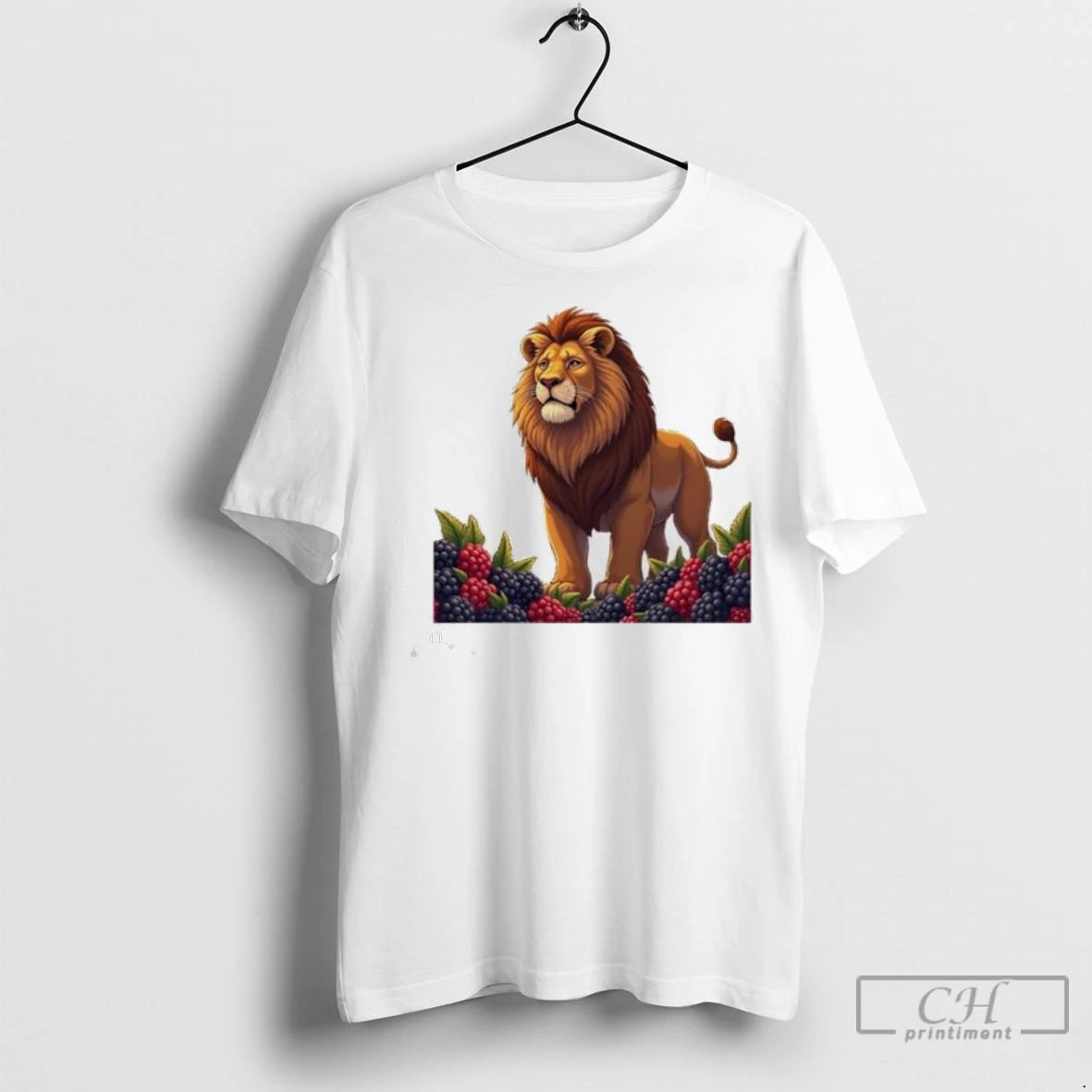 Lion Blackberries And Raspberries Ladies T Shirts