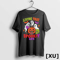 Living That Spooky Life Ghost Reading Book Halloween Tshirts Sweater