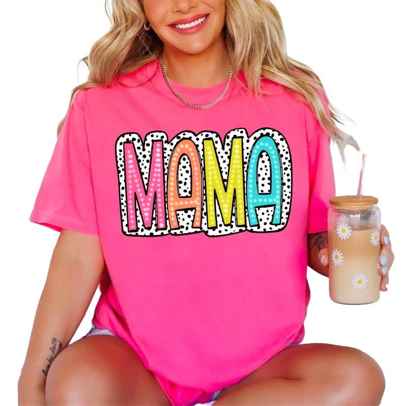 Mama Mama Neon Shirt Cute Mom Shirts Cute Mama Mother Mama Daughter Son Short Sleeve Shirt Ideas Mommy