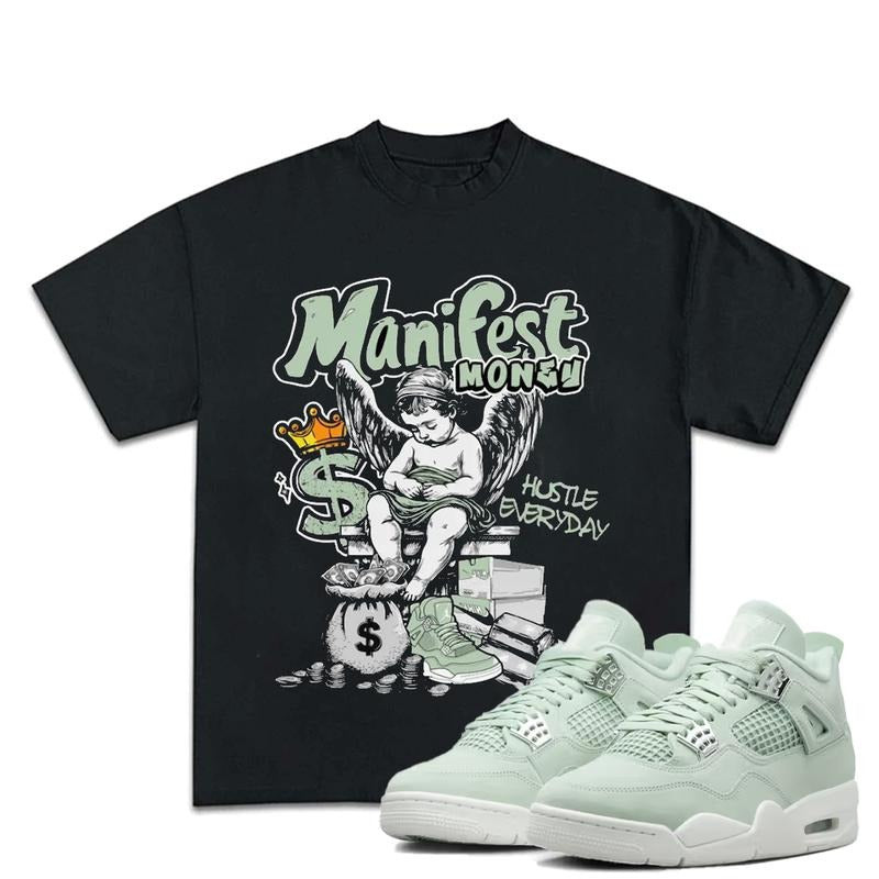 Manifest Money Match 4s Seafoam Outfits Sneakers Cotton Y2K Fitted Contemporary Streetwear