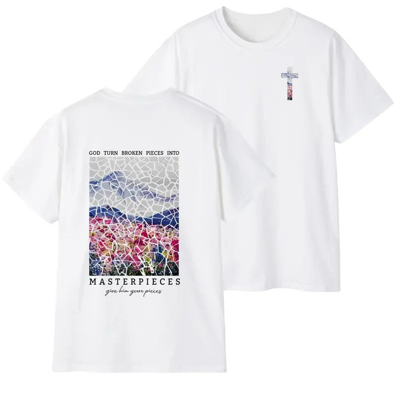 Masterpieces Christian Comfort Colors Bible Verse Shirt Cross Faith Jesus Lover Christian Church