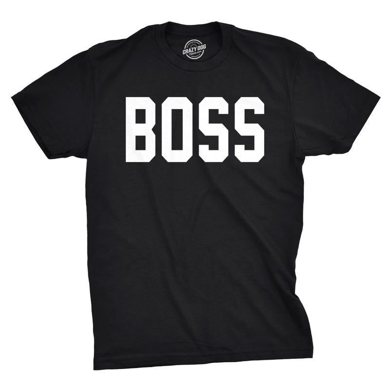 Boss Shirt Funny Dads Hilarious Matching Family Funny Cool Soft Casual Black