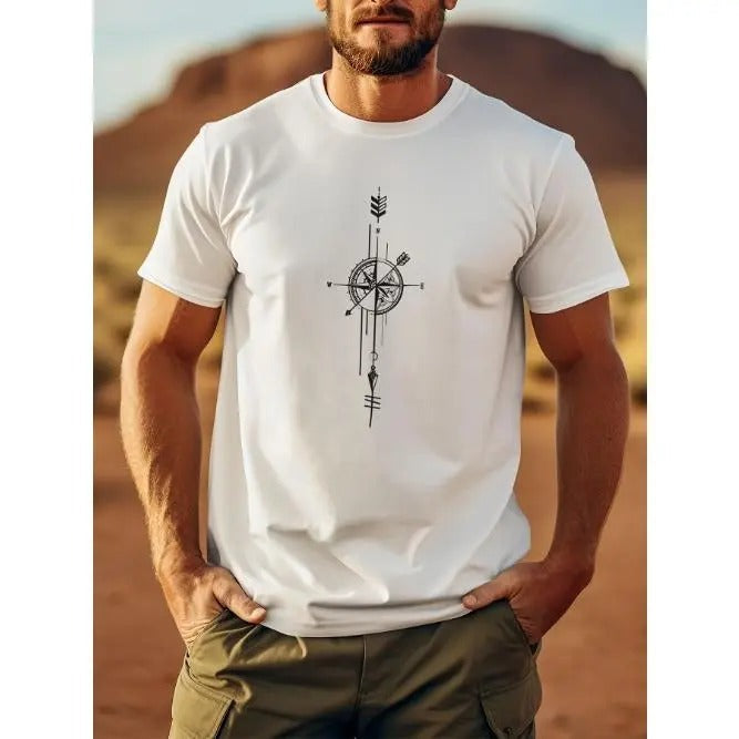 Compass Lightweight & Breathable Short Sleeve Summer Shirt Print Casual Made USA