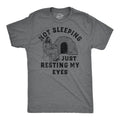 Not Sleeping Just Resting My Eyes Funny Sarcastic Jesus Joke Funny Cool Soft Casual Menswear Easter Funny Sarcastic Novelty Light Grey