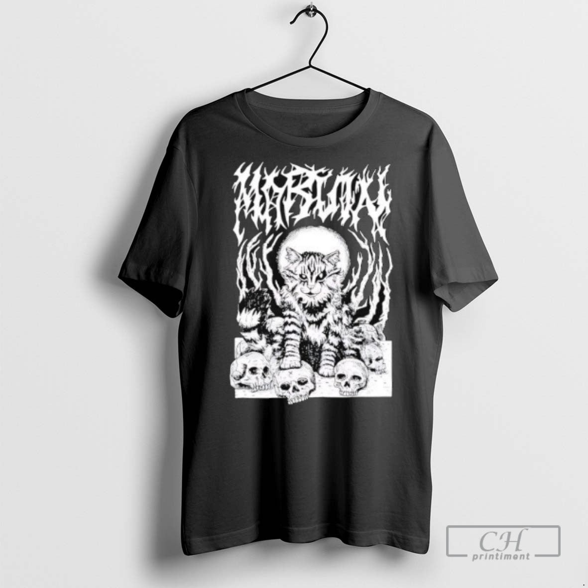 Metal Marf By Beefaroni Marvin Cat Skulls Graphic T Shirts