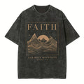 [ Mineral Wash ] Faith Can Move Mountain Christian Washed Jesus Washed Shirt