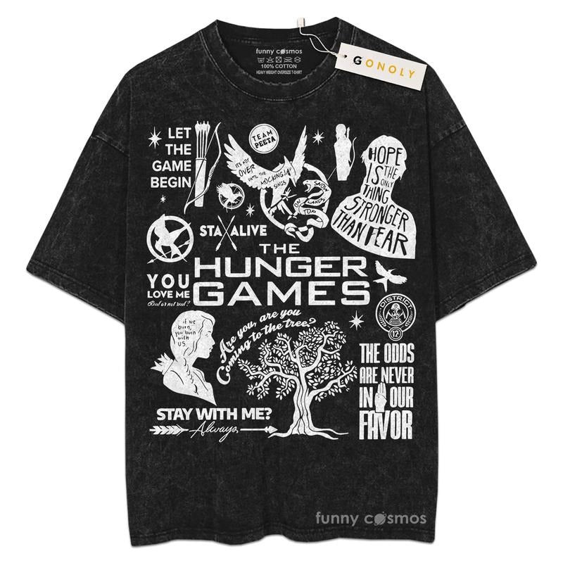 [ Mineral Wash ] Hunger Games Fans Lover Book Bookish Washed Shirt