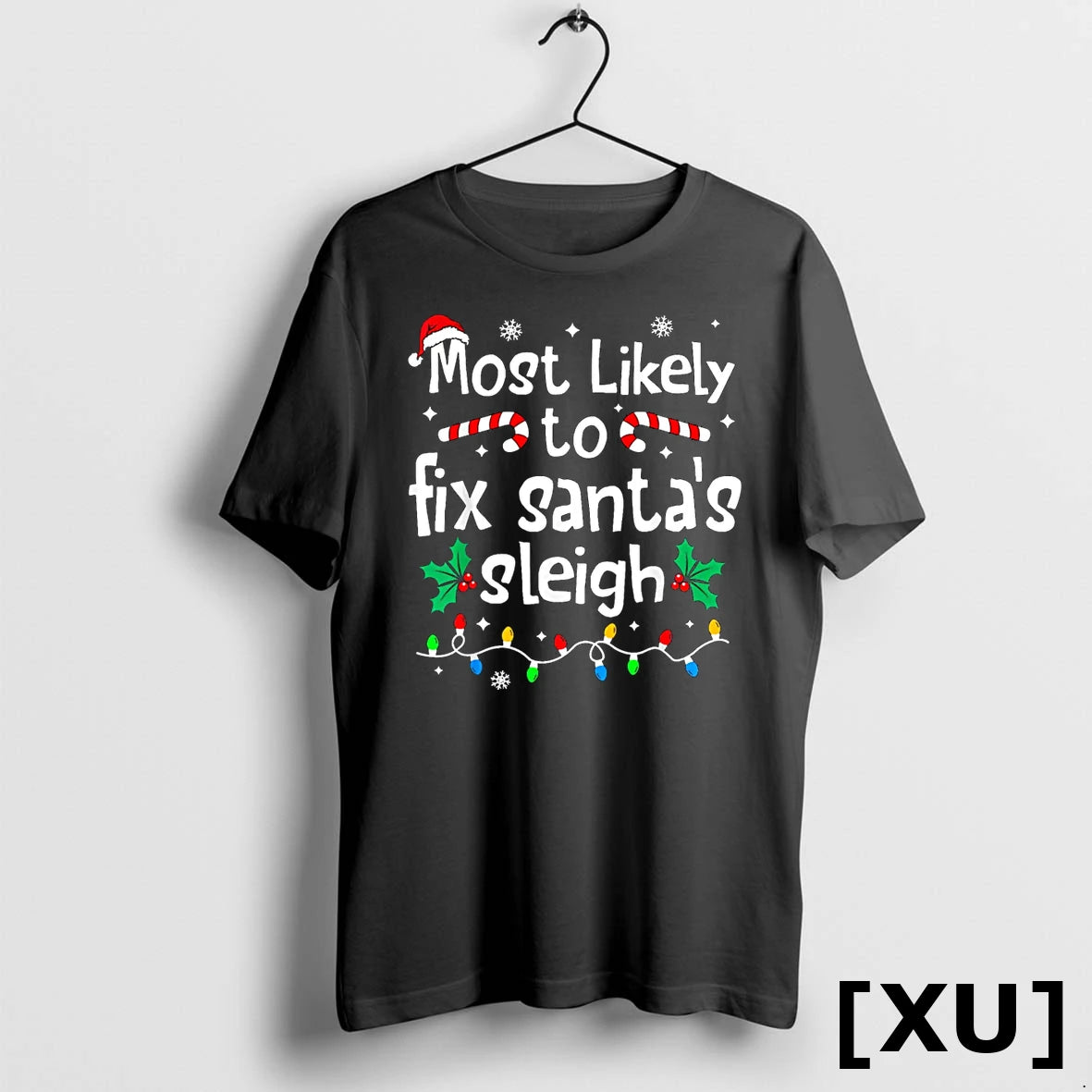 Most Likely To Fix Santa Sleigh Christmas Matching Family Tshirts Sweater