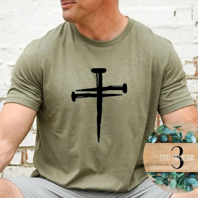 Nail Cross Christian Shirt Cross Shirt Faith Cross Shirt Christian Faith Christian