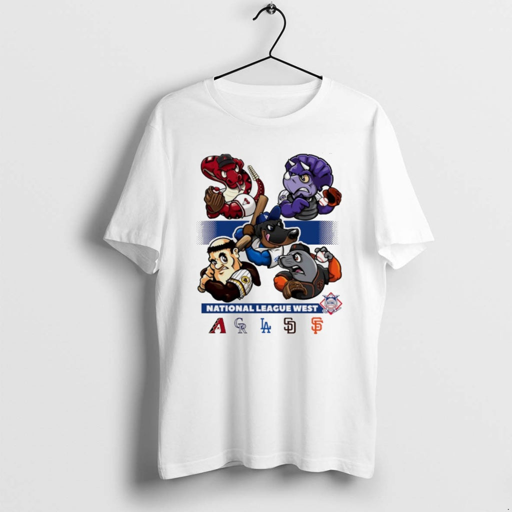 National League West Arizona Diamondbacks Colorado Rockies La Dodgers Sd Padres Sf Giants T Shirts