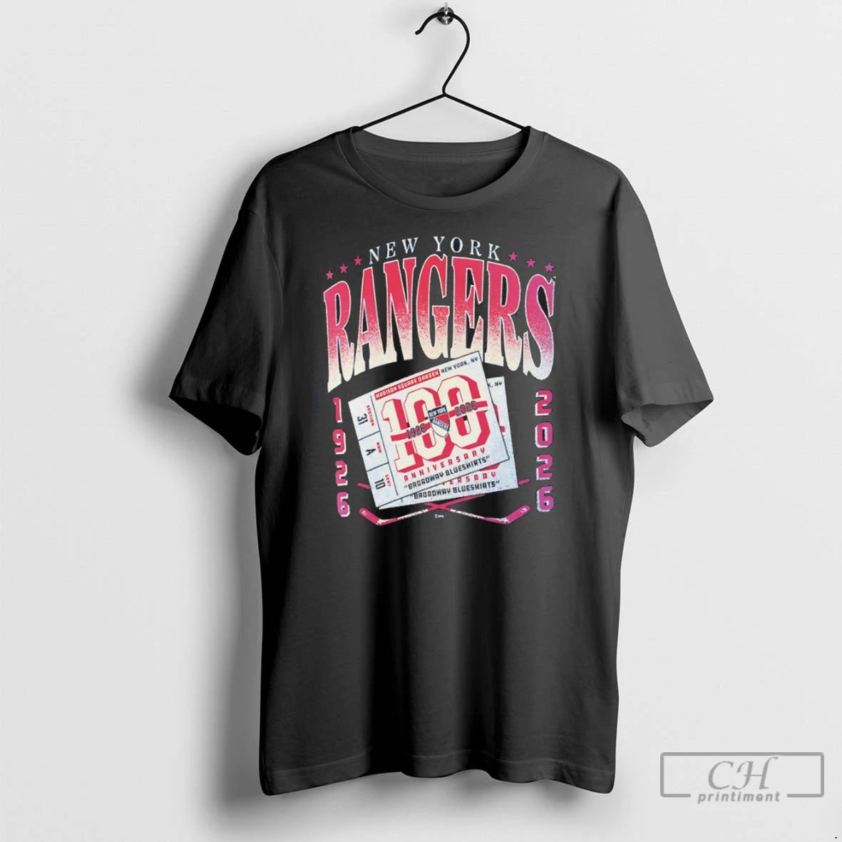 New York Rangers 1926 2026 100th Anniversary Broroway Bluesnirts T Shirts