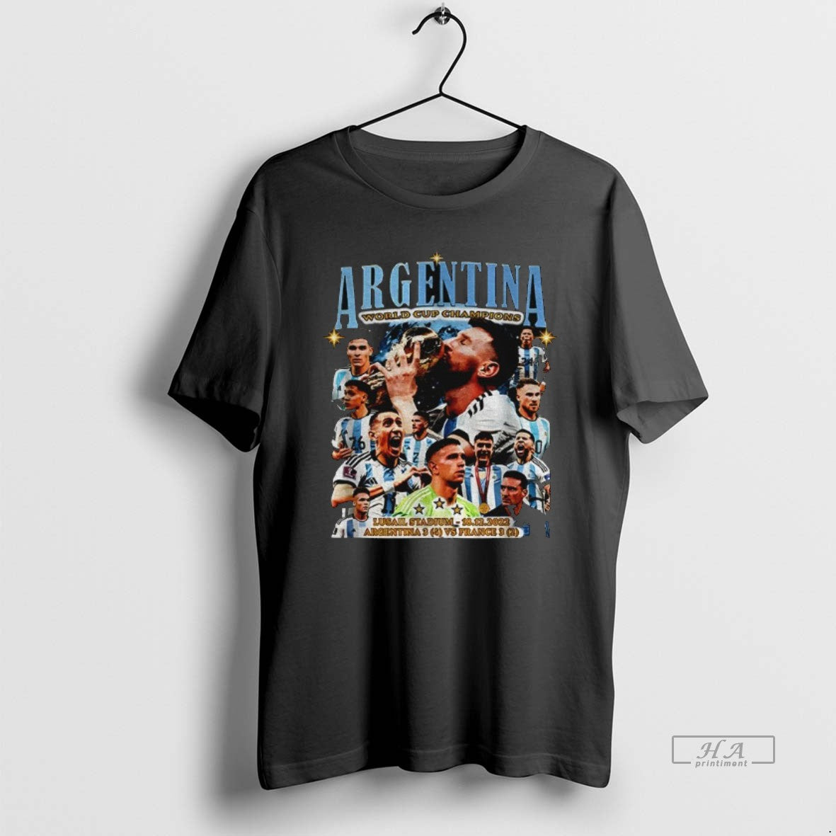 Official Argentina World Cup Champs Lusail Stadium Argentina Vs France Graphic