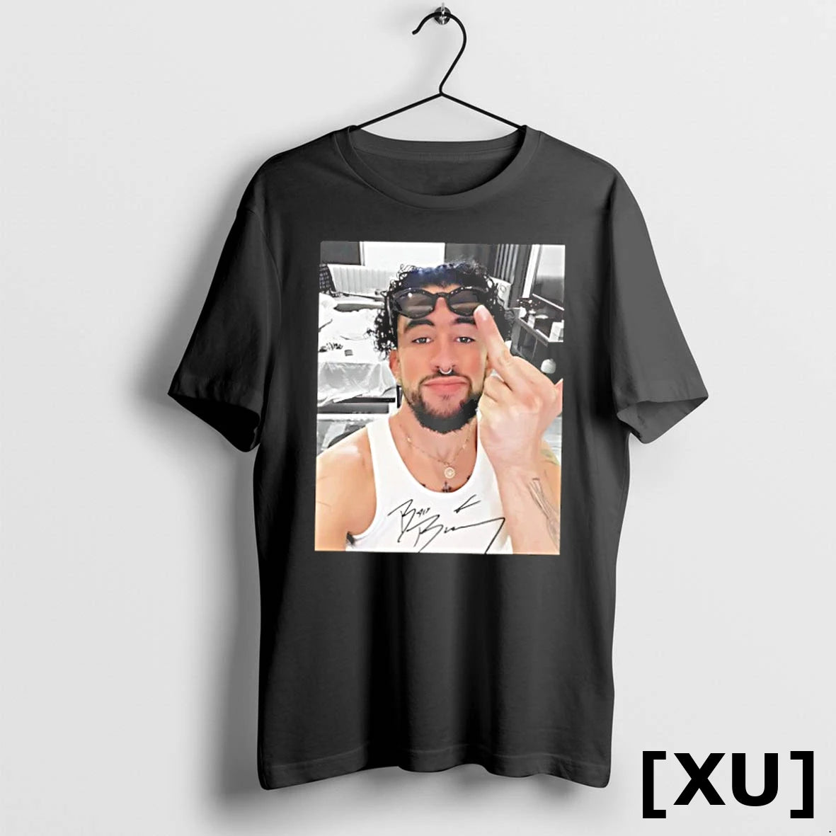 Official Bad Bunny Middle Finger Photo Tshirts Sweater