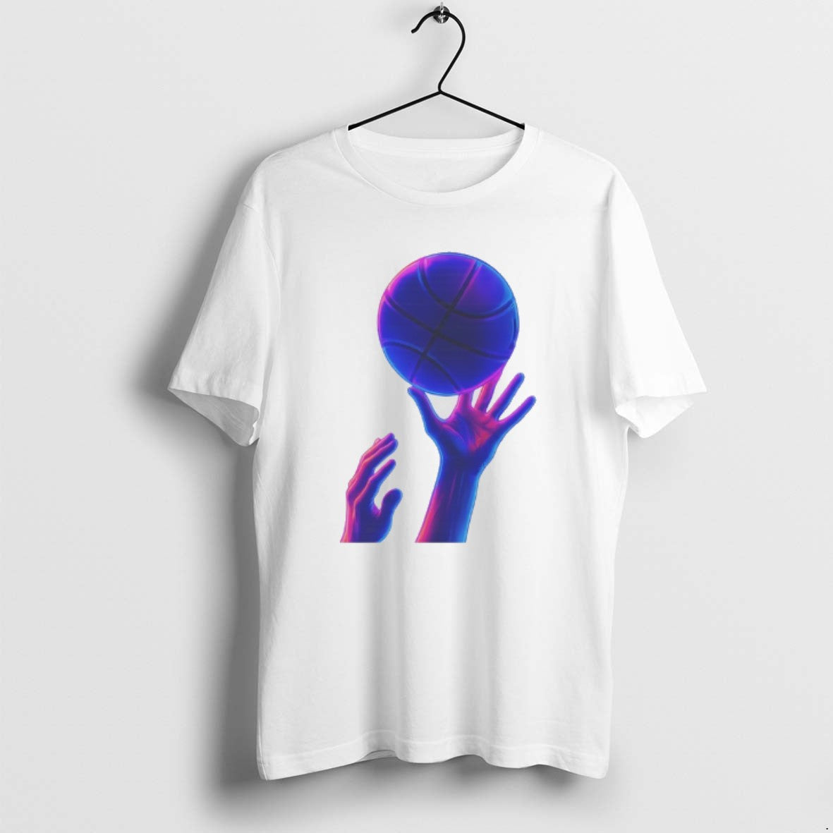 Official Basketball Hands Neon Vaporwave Graphic