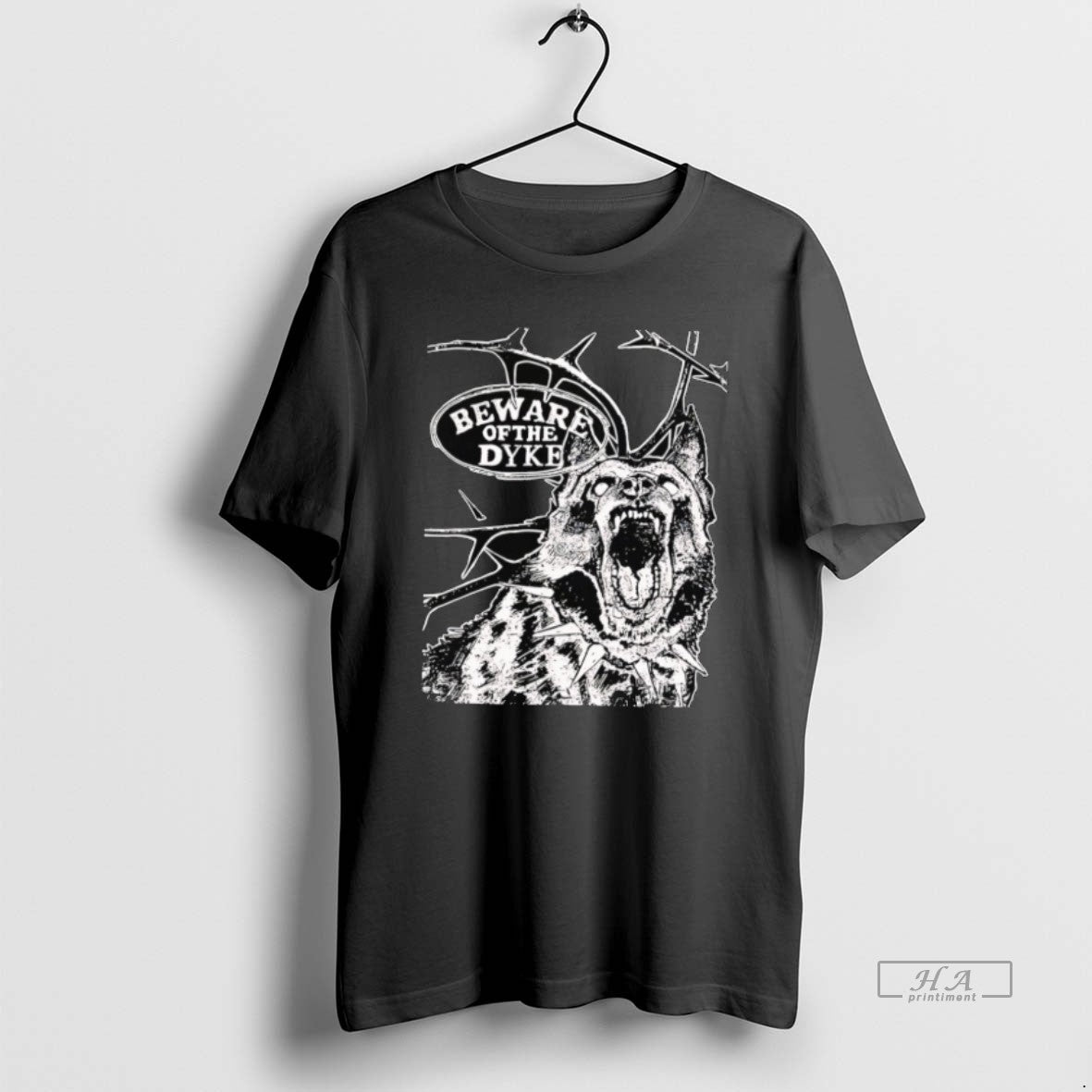Official Beware Of The Dyke Dog Vintage Black