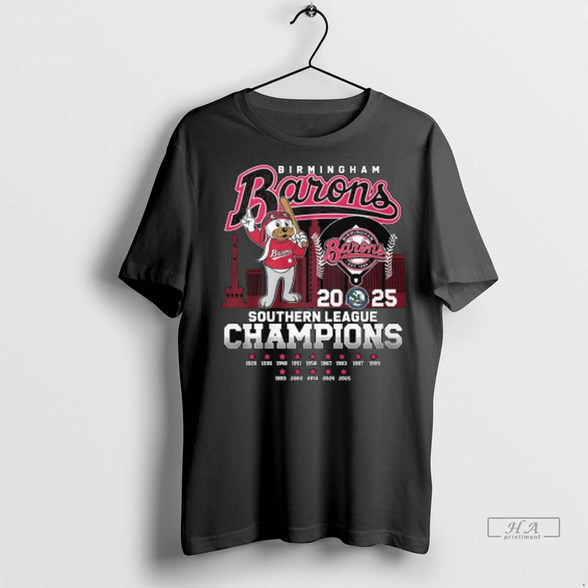Official Birmingham Barons Mascot 2025 Southern League Champions 1920 2025 Long Sleve Tshirts Sweater