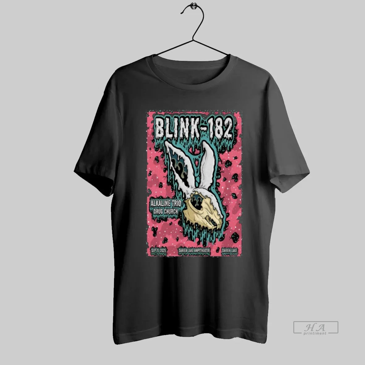 Official Blink 182 Alkaline Trio Drug Church Sep 11 2025 Darien Center New York Bunny