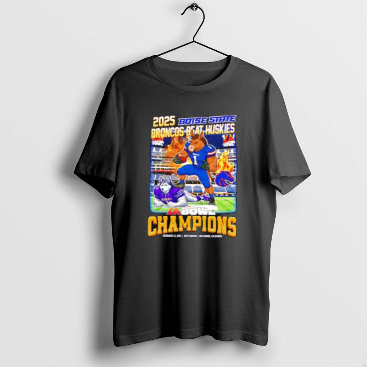 Official Boise State Broncos Beat Huskies 2025 La Bowl Champions Mascot