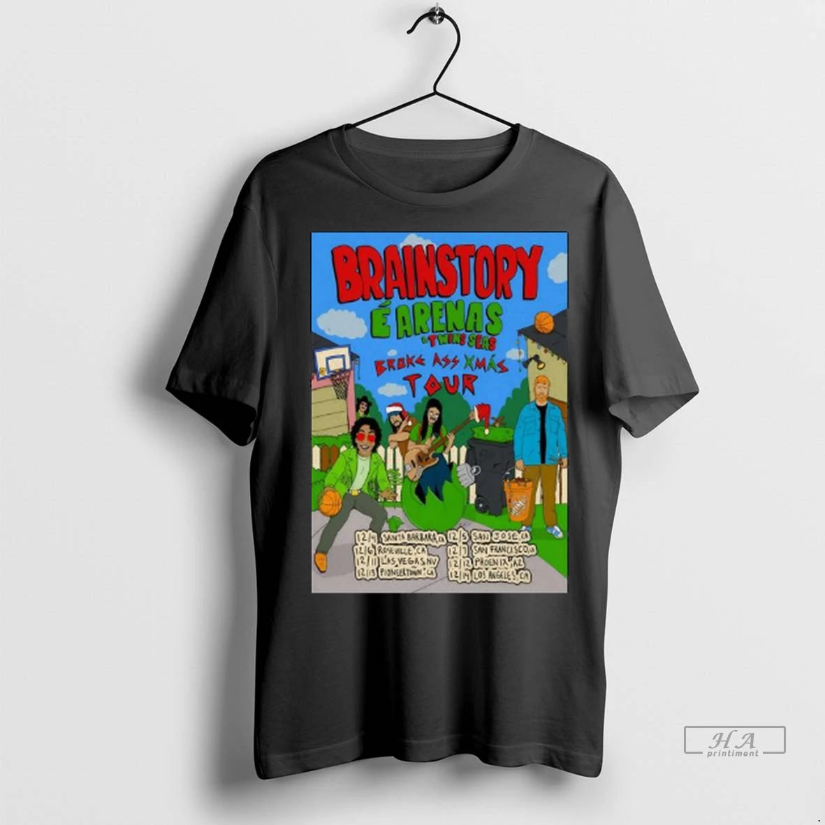 Official Brainstory And Twin Seas Broke Ass Xmas Tour December 2025 Long Sleve 1 Tshirts