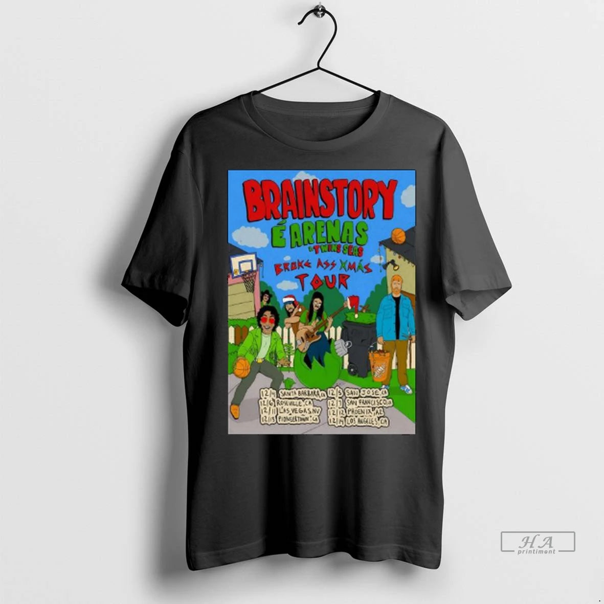 Official Brainstory And Twin Seas Broke Ass Xmas Tour December 2025 Long Sleve Tshirts Sweater