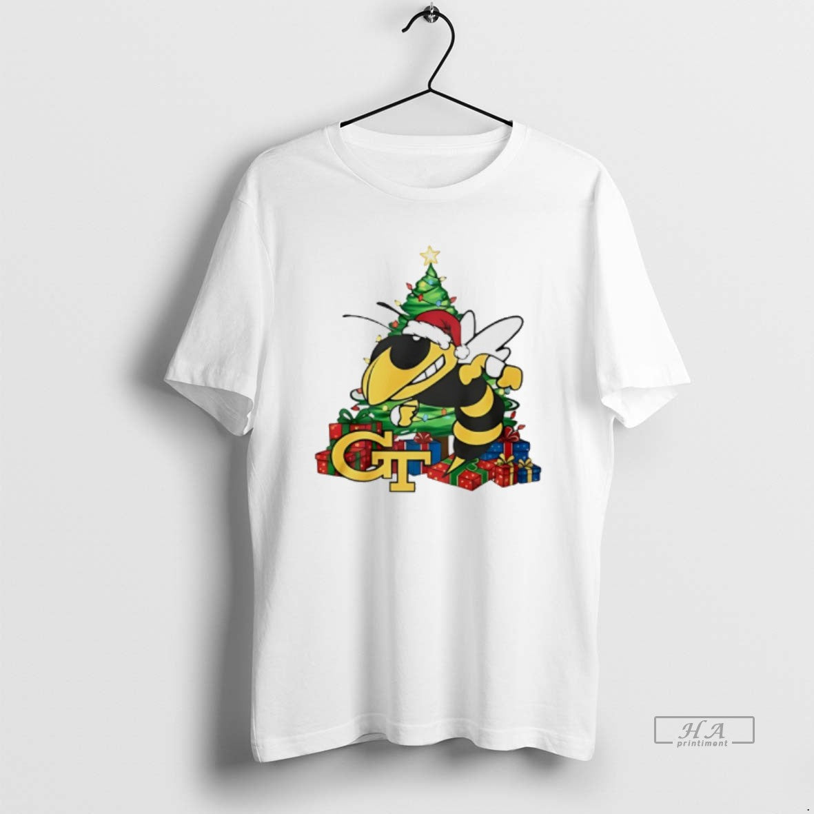 Official Buzz Georgia Tech Yellow Jackets Santa Hat Merry Christmas