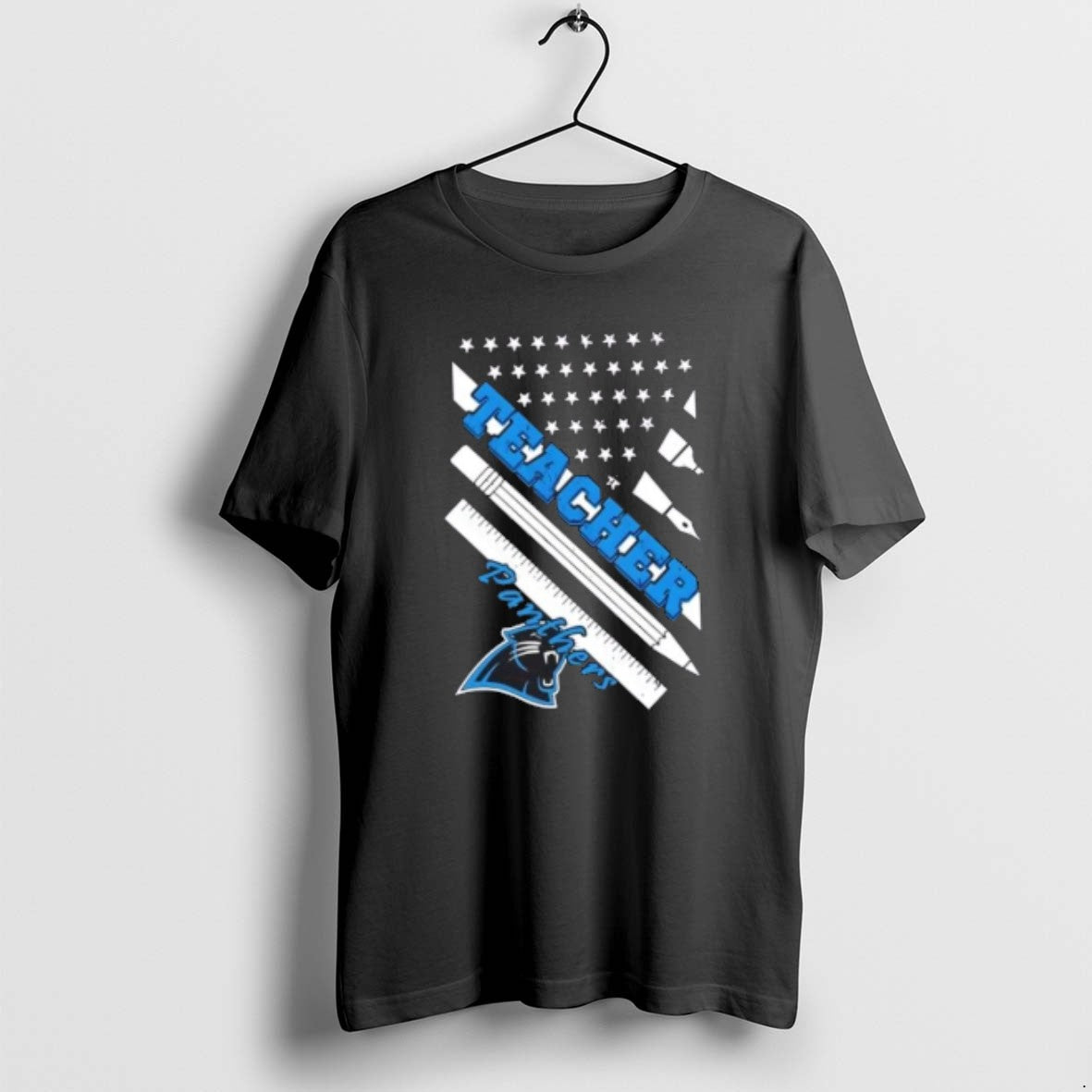 Official Carolina Panthers Football X Teacher American Flag