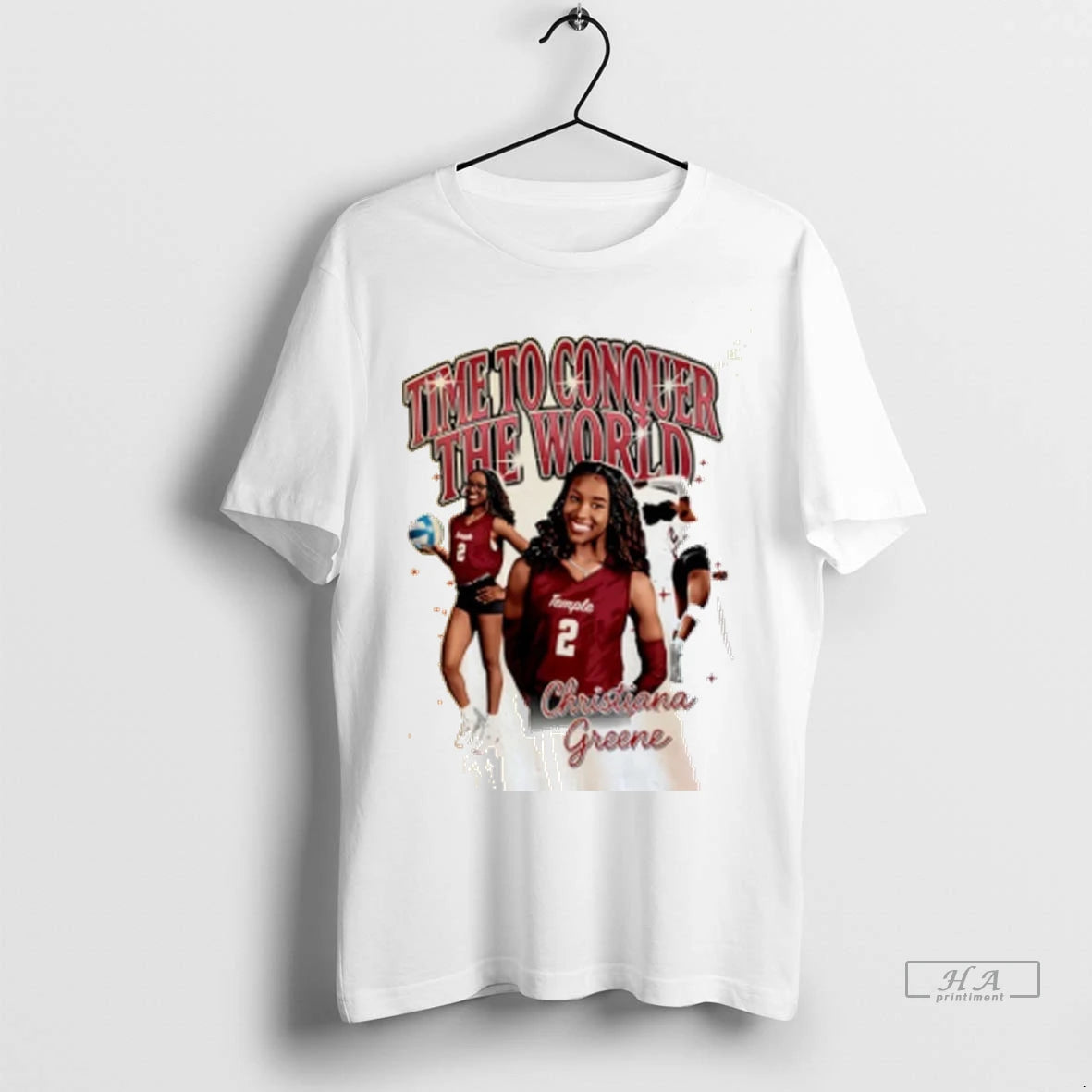 Official Christiana Greene Temple Volleyball Time To Conquer The World Tshirts Sweater