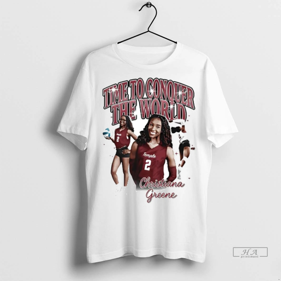 Official Christiana Greene Time To Conquer The World Temple University Owls Tshirts Sweater