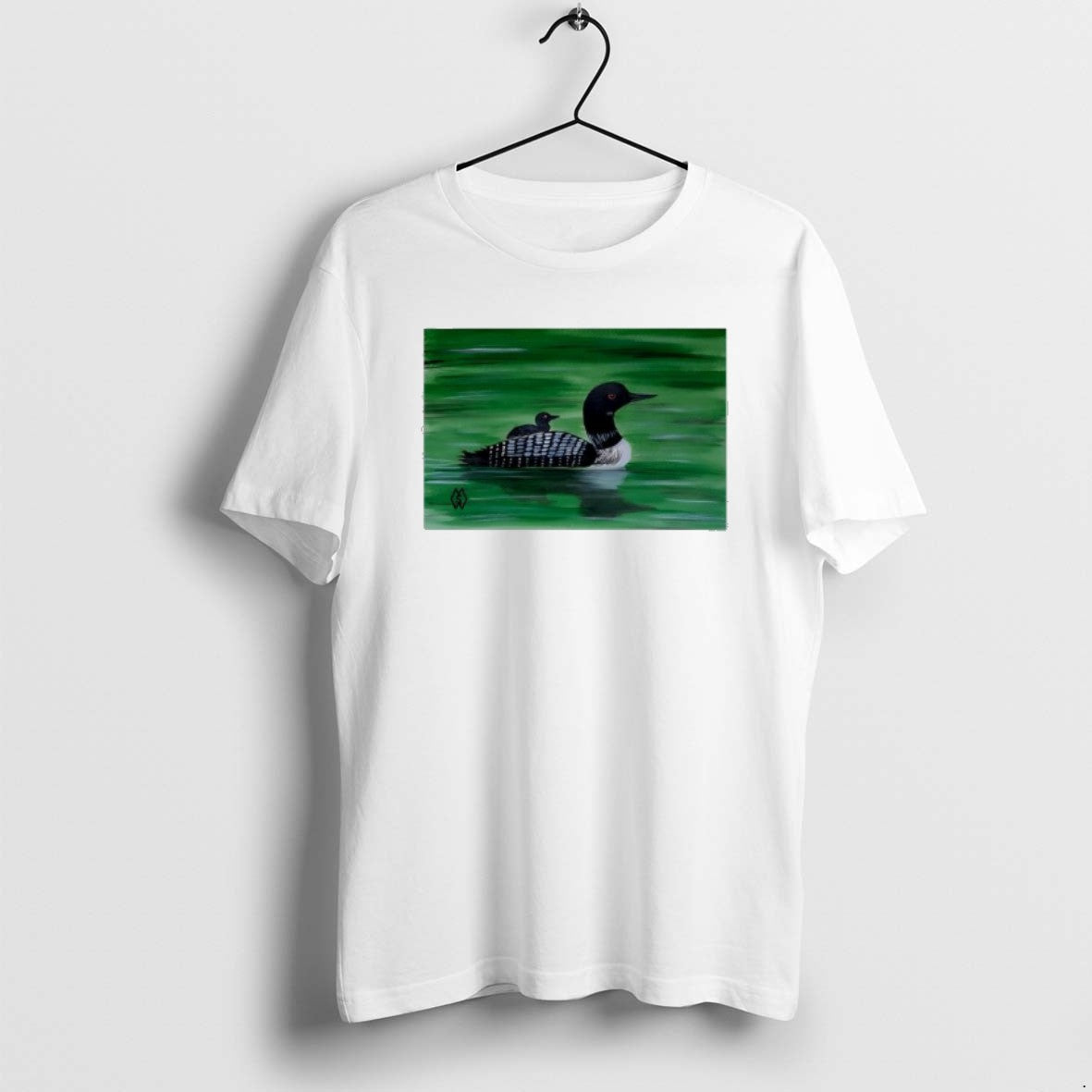 Official Common Loon With Baby On Back