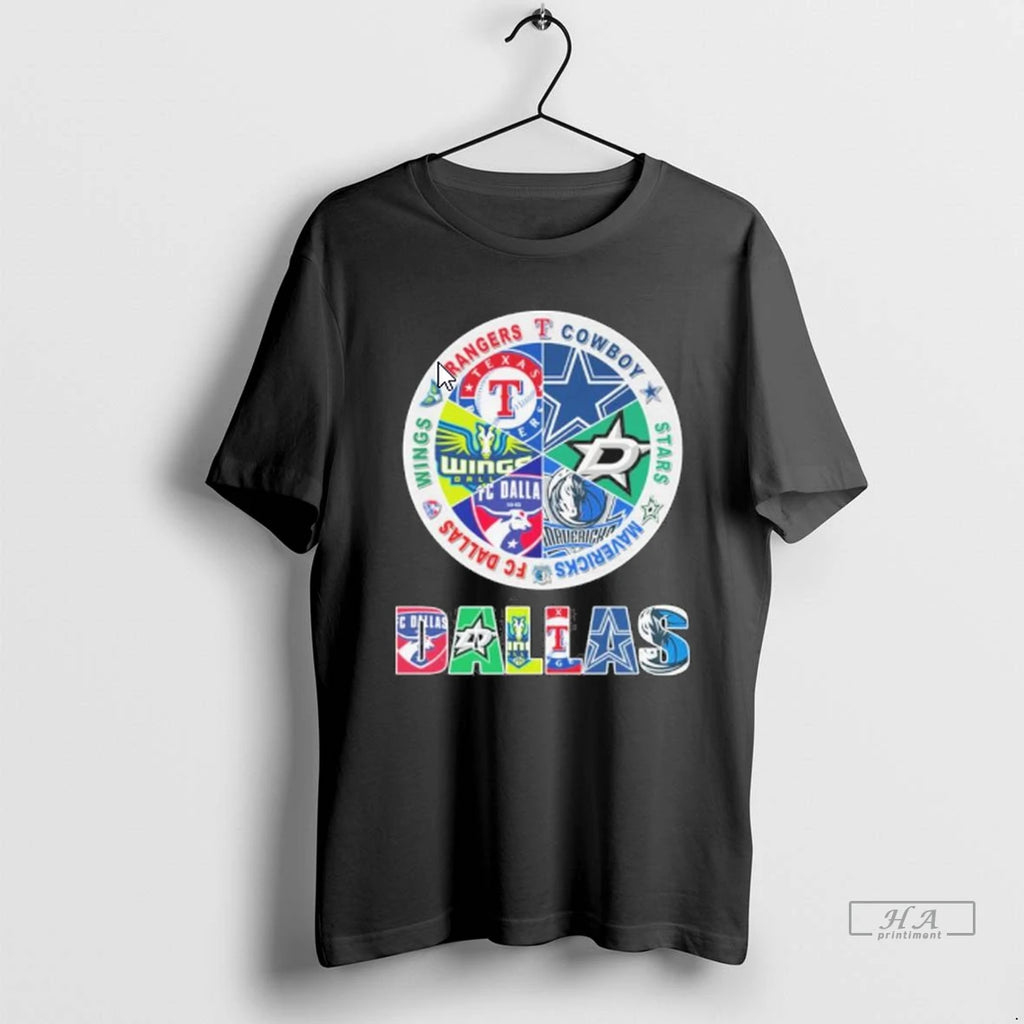 Official Dallas Sports 2025 Rangers Cowboys Stars Mavericks Fc Dallas And Wings Tshirts Sweater
