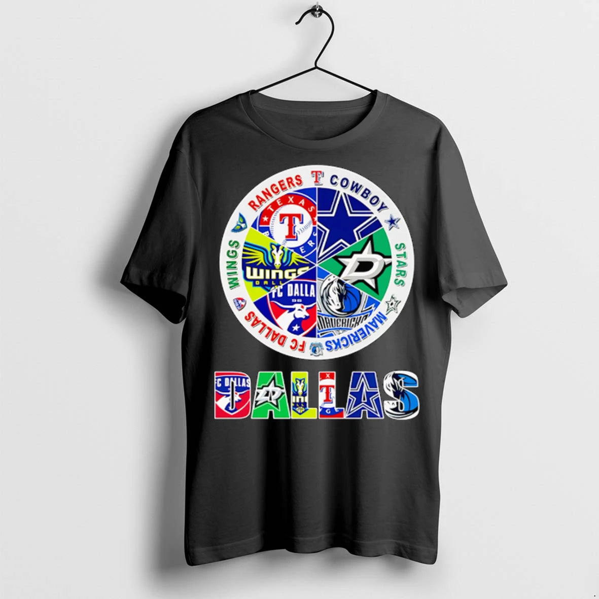 Official Dallas Sports Rangers Cowboy Stars Mavericks Fc Dallas Wings Logo Tshirts Sweater