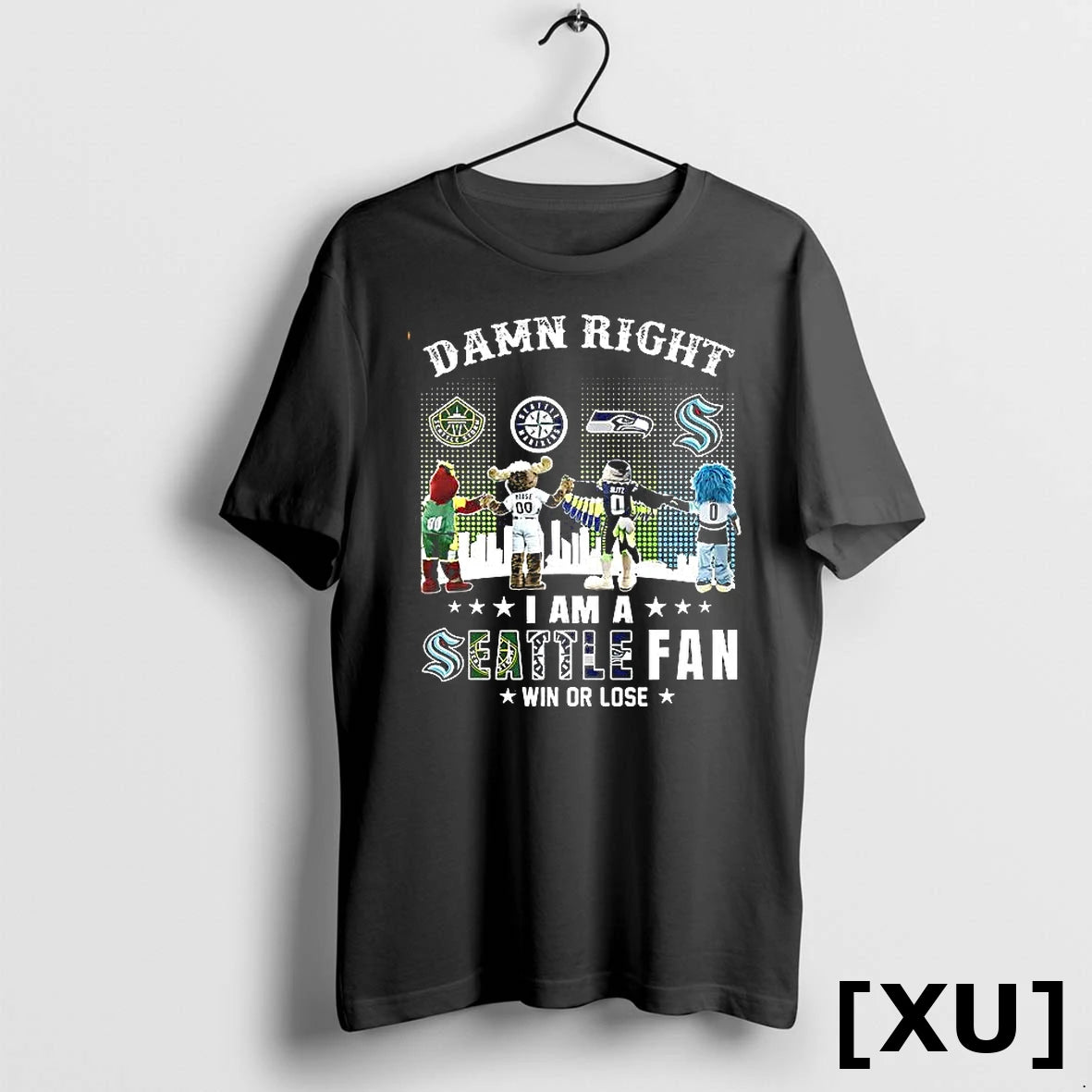 Official Damn Right I Am A Seattle Fan Win Or Lose Mascot Tshirts Sweater