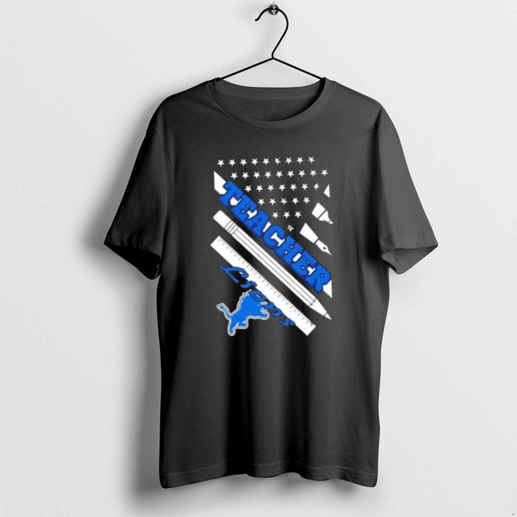 Official Detroit Lions Football X Teacher American Flag