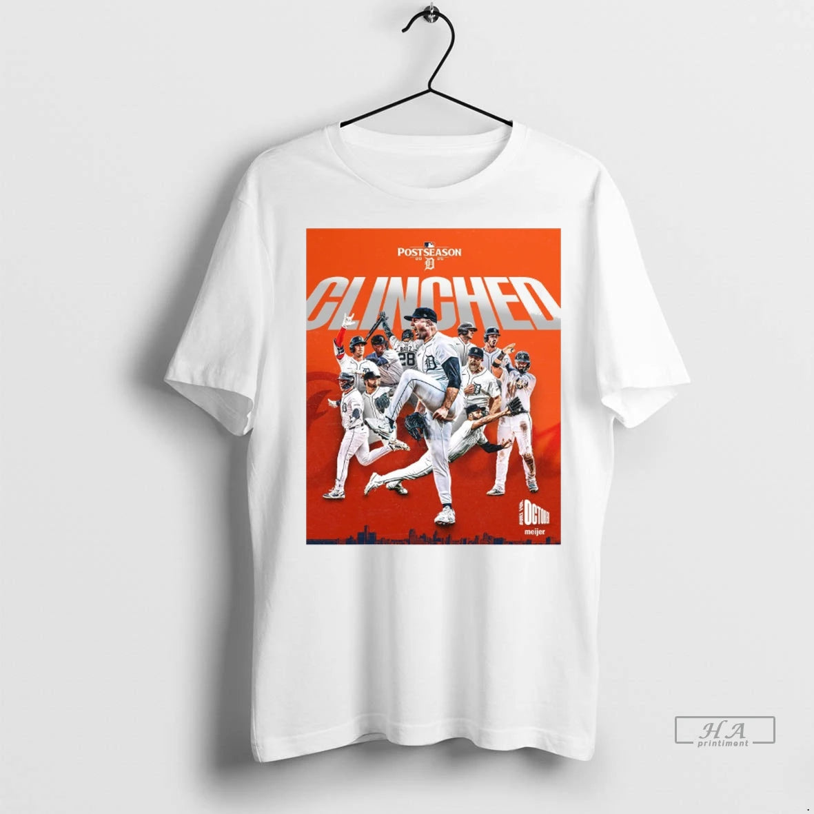 Official Detroit Tigers 2025 Mlb Postseason Clinched Built For October Tshirts Sweater