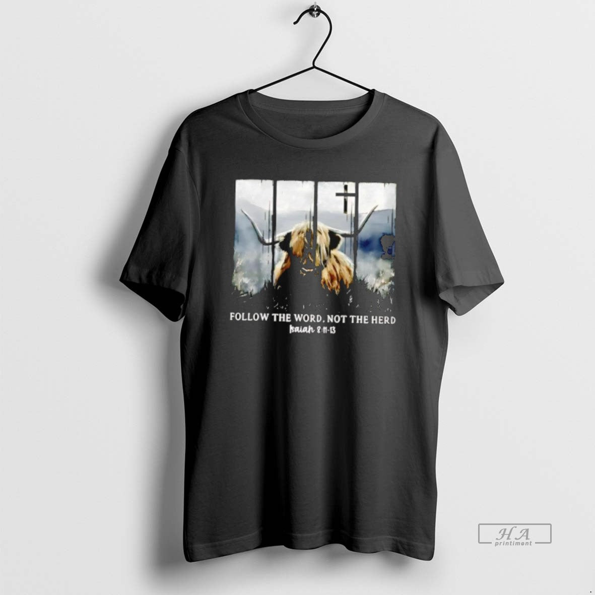 Official Follow The Word Not The Herd Christian Bible Highland Cow