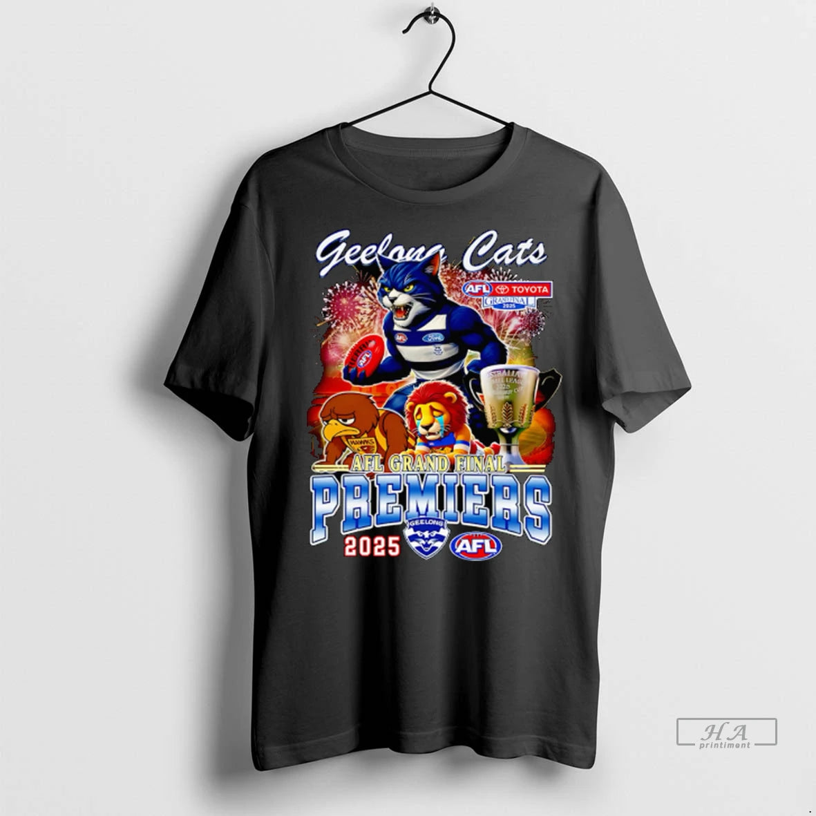 Official Geelong Cats Afl Grand Final Premiers 2025 Mascot Tshirts Sweater