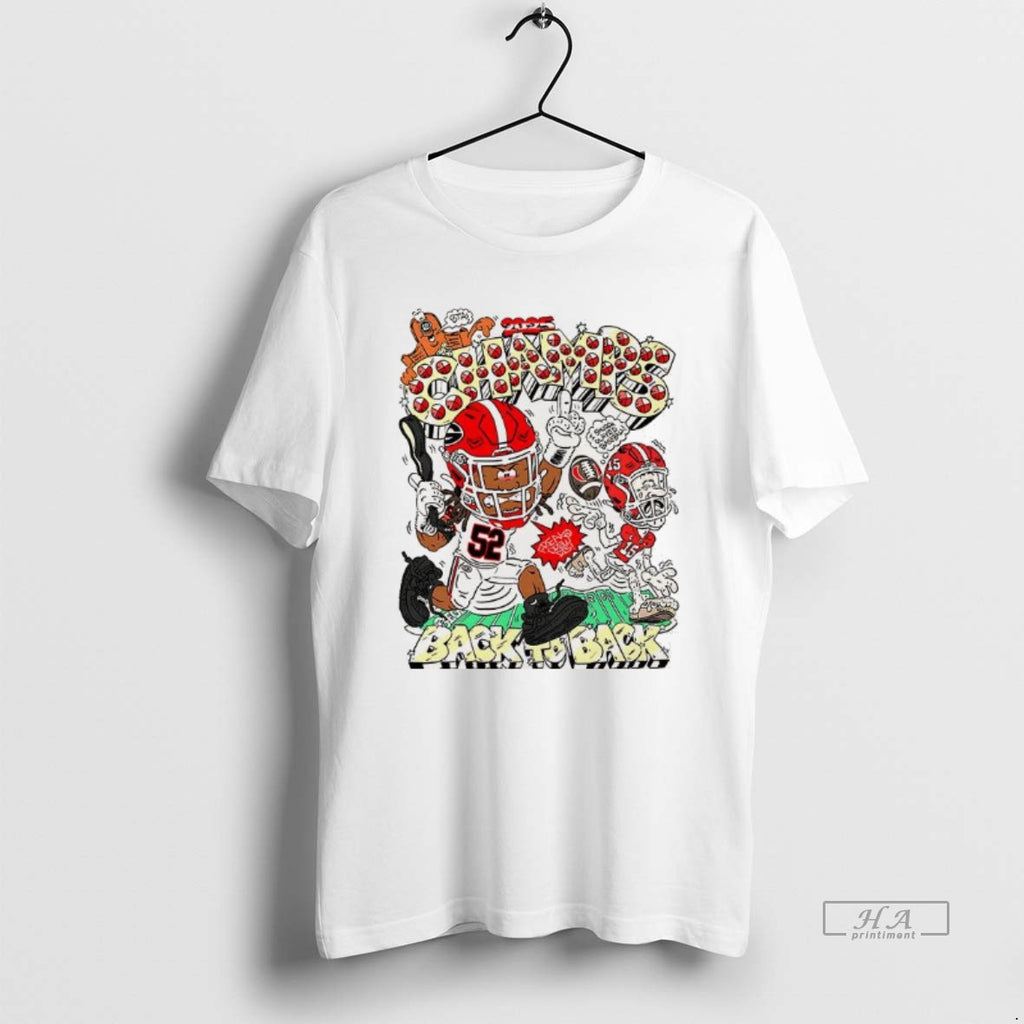 Official Georgia Bulldogs 2025 Champs Back To Back Caricature