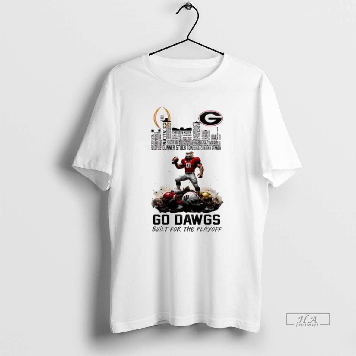 Official Georgia Bulldogs Bulit For Playoff 2025 2026 Cfp Mascot Skyline